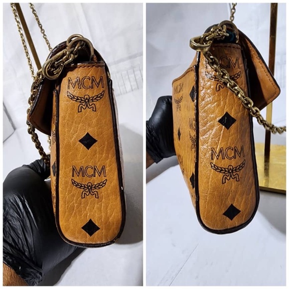 Authentic MCM Visetos Medium Patricia Wallet On Chain Cognac - Picture 11 of 14